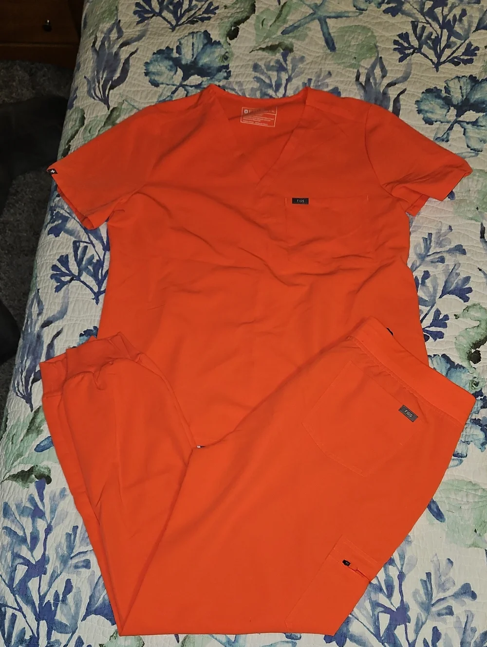 Figs Bright Melon Colored Scrub Set - Two-Piece Medical Uniform